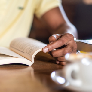 Man reading book