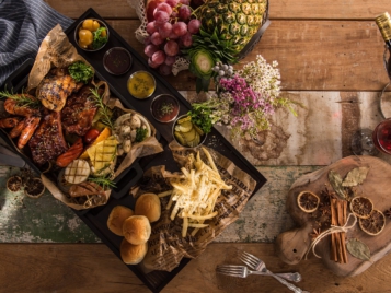 Rustic food table setting