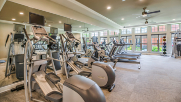 Brompton House fitness center with cardio equipment