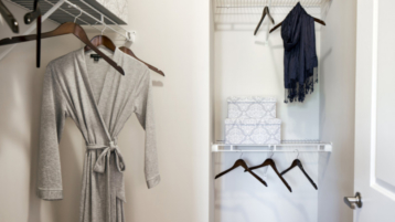 Brompton House walk in closet with shelving